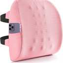 Fyore Lumbar Pillow Memory Foam Back Support Cushion with Anti-Slip Particles Designed for Lower Back Pain Relief Back Pillow 2 Adjustable Straps for Computer/Office Chair,Car Seat,Recliner(Pink)