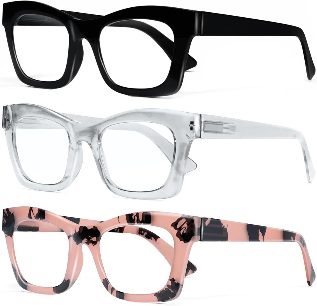 CCVOO Stylish Reading Glasses for Women, Stylish Eyeglasses, Blue Light Readers, Cheaters