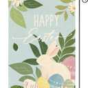3 x AVOIN colorlife Happy Easter Garden Flag 12x18 Inch Double Sided Outside, Bunny Rabbit and Eggs Floral Yard Outdoor Flag Blue