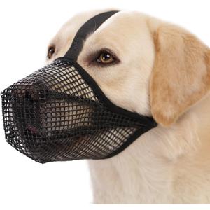Crazy Felix Dog Muzzle, Soft Mesh Muzzle for Small Medium Large Dogs Labrador German Shepherd, Breathable Adjustable Mouth Guard for Biting Chewing Scavenging, Allows Panting and Drinking(Black, M) (M-(Snout Cir: 9.75-10.75))