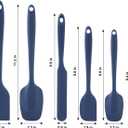 Silicone Spatulas Set, Rubber Spoon Spatula Heat Resistant Spoonula One Piece Design Seamless Spatula Non-Stick Scrapers Baking Mixing Tool (Dark Blue)