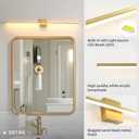 Brushed Gold Vanity Light 40 Inch Modern Bathroom Light Fixtures 23W Wall Vanity Lamp Over Mirror, Dimmable 5CCT LED Wall Sconce for Bedroom Cabinets UL Certificated