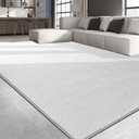 Large Area Rugs for Living Room Bedroom, 7x10 Feet White Rug, Minimalist Modern Shag Rug, Soft Thick Comfy Memory Foam Indoor Carpet, Non-Slip Washable Rug for Boys Girls Dorm Nursery Room Home Decor (7 x 10 ft)