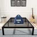 45MinST 3600lbs Heavy Duty Bed Frame,14 Inch Sturdy Steel Slat Mattress Foundation, Metal Reinforced Platform Box Spring Replacement, Easy Assembly with Quick Lock, Twin XL