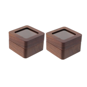 2pcs Box engagement ring holder wedding ring holder ring case ring storage case ring holder for wedding ceremony rings holder ring storage holder desktop Proposal man Wooden