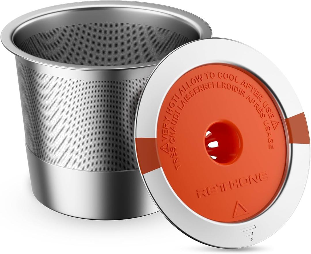 RETHONE Reusable K Cups and Coffee Pods, Stainless Steel K Cups Compatible with Keurig 2.0 and 1.0 Coffee Makers machine BPA-Free Refillable Coffee Filters (1)