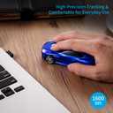 Certified Wireless Mouse Compatible with iOS Windows Android - Works with Computer, Laptop, Tablet, Mobile Phone - Universal Bluetooth/USB Receiver Connectivity (AM01-PB, Pastel Blue)