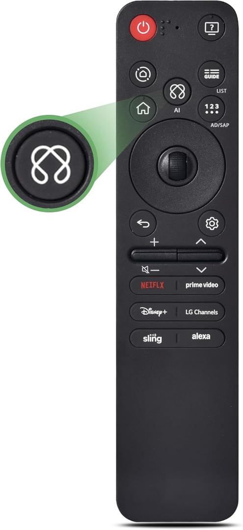 for LG Smart TV Remote, Replacement Magic Voice and Pointer Remote Control for 2019 to 2025 LG WebOS TV, Compatible AN-MR25GA/MR24GA/MR23GA, AN-MR22GA/22GN/MR21GA, for UHD OLED QNED NanoCell 4K 8K(25GA)