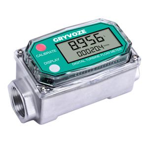 3/4 Inch Digital Turbine Fuel Flow Meter, 0.8-13.2 GPM Inline NPT Thread Flowmeter for Water, Diesel, Gas Oil, Gasoline, Kerosene, Methanol, and Other Liquids-Supports Gallon, QTS, PTS, L, m