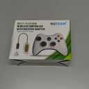 TalaBide 2.4GHz Wireless Gamepad Controller with Dual Vibration for Xbox 360, Compatible for Xbox 360 / for X-box 360 Slim/for PC Windows 7 8 10 Systems (White)