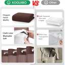 No Hook Shower Curtain and Liner Set,Brown Hotel Waffle Shower Curtain with Liner 75" L x 72" W