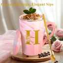 Personalized Ceramic Coffee Mug with Lid Gifts Tea Cup Brides for Her Wedding Day Bridal Shower Bachelorette Party Engaged Engagement Cute Personalized Unique Cool Special Customized Best Present,H