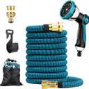 75FT Garden Hose, Lightweight Water Hose,Blue, 3/4" Connectors Lawn Hose for Outdoor, Outside Hose for Yard Backyard, Collapsible & Car Wash Watering