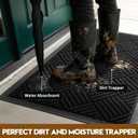 Front Door Mat, Heavy Duty Waterproof Doormat 47.5"x35.5", Black, 2'11" x 3'11"
