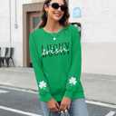 St Patricks Day Sweatshirt Women Shamrock Sweater Notre Dame Shirts Clover Top Irish Gift Long Sleeve Pullover (Green, XL)