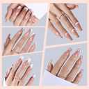 2 x Jsiallye 150Pcs French Tip Press on Nails,5 Style French Tip Soft Lines Press On Nails Long Square,No Need to File 4 in 1 Gel Nail Tips Pre-lasting,Soak off False Nail Tips for Women 15 Size