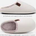 COFACE Mens Cozy Memory Foam Scuff Slippers Casual Slip On Warm House Shoes Indoor/Outdoor Sandal Slippers With Arch Support Rubber Sole Size 7-15 (Beige)