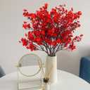 Uieke 30 Pcs Babys Breath Artificial Flowers Bulk Silk Red Faux Flowers Real Touch Gypsophila Bouquet for Christmas Halloween Home Wedding Decoration