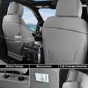Coverado Chevy Chevrolet Silverado GMC Sierra Seat Covers Full Set, Fit for 2007-2013 & 2019-2026 1500, 2020-2026 2500HD 3500HD Crew Double Extended Cab, Faux Waterproof Leather Seat Covers (Gray)
