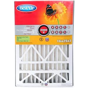 BestAir AB3-1625-11R Air Cleaning Furnace Filter, MERV 11, For Trion Air Bear, Supreme, Skuttle, GeneralAire, Source1 & Ultravation Models, 16" x 25" x 3", Single Pack