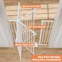 50" Extra Tall Baby Gate No Drilling, Auto Close Dog Gate, White