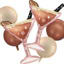 4 x Espresso Martini Balloons Cocktail Balloons Foil for Christmas Martini Party Espresso Martini Birthday Decorations Cocktail Theme Party Decorations Bachelorette Decor Margarita Baby Shower Decor