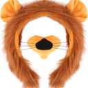 Chanaco Lion Ears Headband and Nose Set Lion Costume Women Adult Halloween Animal Costumes Cosplay Accessories Party Decorations Gifts