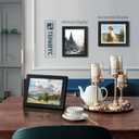 8x10 Picture Frame Set - 3 Pack, Textured Black Solid Wood, HD Tempered Glass, Gallery Photo Frame, Table or Wall Display