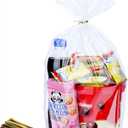 50Pcs 12X16 inch Bottom Gusset Bags Clear Cellophane Gift Wrap Wrapping Plastic Large Cello Bags for Party Favors Treats Mug with 5" Twist Ties