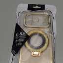 LXK Magnetic Stand for iPhone 17 Pro Case, [Compatible with Magsafe][Built-in Camera Lens Protector] Glitter Bling Card & Soft TPU Diamonds Bumper Protection Cover for Women Girls 6.3" Gold