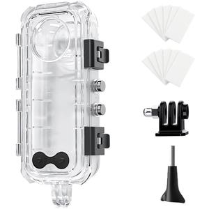 Insta 360 x5 Case, Invisible Dive Case for Insta 360 x5, 60m/196ft Waterproof Camera Underwater with Bracket, Insta 360 Accessories with Anti-Fog Insert, Sealed Shell Photography Housings