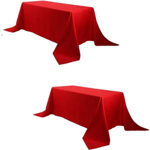 90 x 132 Inch Rectangular Polyester Tablecloth, Red Washable Table Cloth for 6 Foot Table - Perfect for Wedding, Party, Restaurant, Banquet Decoration (2 Pack)