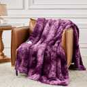 Homemate Heated Blanket Electric Throw - 50"x60" Heating Blanket Throw 1/2/4/6/8 Hours Auto-Off 10 Heat Level Over-Heat Protection Luxury Faux Fur Sherpa ETL Certification (05 - Purple)