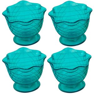 Set of 4 Ice Cream Dishes Waffle Cone Pattern in 4 Bright Summer Colors Ice Cream Social Ice Cream Party dishes Birthday Ice Cream plate (Abstract), Medium