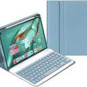 AnMengXinLing Keyboard Case for iPad 9th/8th/7th Generation/Pro10.5/Air 3rd Gen, Candy Slim Magnetic Detachable Keyboard Tablet Cover with Pencil Holder for iPad9/iPad8/iPad7/Air3/pro10.5, Blue