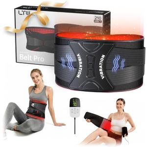 LTW Red Light Therapy Belt, 210 LEDs Infrared Red Light Therapy for Body, 660nm & 850nm Near Infrared Wrap with Vibration for Back Pain Relief, Waist, Belly, Shoulder