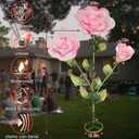 6.4FT Giant Flowers for Decoration, Big Artificial Flowers with Stand, Waterproof Large Handcrafted Paper Flowers for Wedding, Outdoor Garden Party, Shop Window Display, Home Decor(Pink Rose)