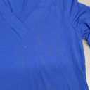 Women's 3/4 Sleeve Shirts V Neck Summer Tops Casual Tunics Tops Basic Tees Blouse Loose Fit (Blue)