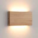 Wood Wall Sconce Indoor Wall Lights Hardwired 1 Pack Up and Down Wall Mount Light for Living Room Bedroom Hallway Corridor Conservatory Cool White 3000K(with led 4000K and 6000k) (Natural)