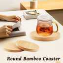10 Pcs 5.3inch Bamboo Coasters Round Bamboo Coaster Tabletop Planters Protection for Drinks Coffee Dining Table Bar Painting Wood Engraving Home Decoration