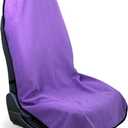 Waterproof Sweating Car Seat Cover for Post Gym Workout, Running, Swimming, Beach and Hiking, Universal Fit Non-Slip Bucket Seat Protector for Cars SUV Trucks, Machine Washable (Purple), 29.5” wide x 56"