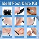 Callus Remover for Feet, Electric Foot Callus Remover Waterproof with 3 Rollers 2 Speed Battery Display,17 in1 Rechargeable Foot File Pedicure Kits for Dead Hard Cracked Dry Skin