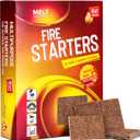 Fire Starter Squares, 160 pcs - Fire Starters for Campfires, Grill, Outdoor Fire Pit, Fireplace, BBQ - Fire Starter Kit, Water Resistant & Odorless - Camping Accessories