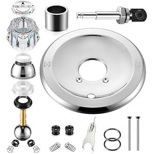 Shower Handle Renovation Repair Trim Kit Compatible with Delta RP6046, Single Handle Trim Kit Compatible with Delta 600 Series Shower Valve (Knob,Chrome)