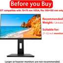 2026 Version Ergonomic VESA Monitor Stand, 150mm Spring Height adjustment,, Tool-Free Base, Swivel, Tilt & Rotation, for 2632" Monitors, 7.288.82 lb, 100x100mm Vesa Mount (7.288.82LB)