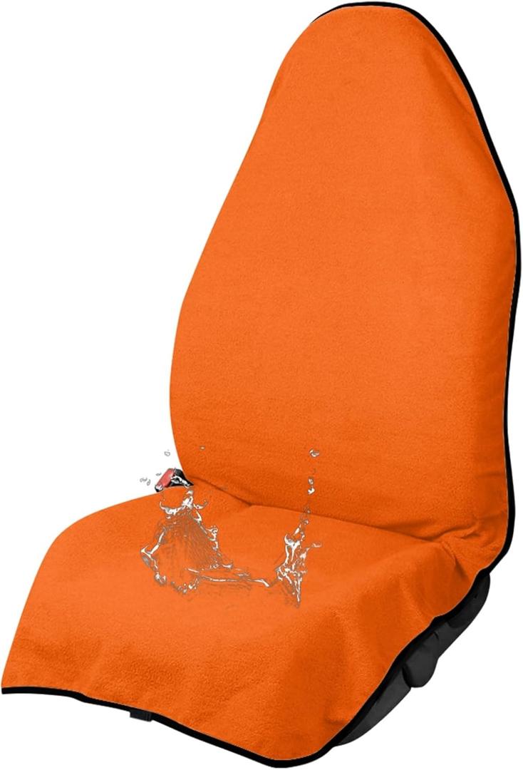 Orange Car Seat Towel Cover After Gym Swimming Yoga,Waterproof Seat Protector Covers for Cars,Trucks,Vans & SUV,Sweat Towel for Car Seat Washable