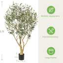 Realead 6ft Olive Trees Artificial Indoor - Large Faux Olive Tree with Realistic Leaves and Olives - Full and Grand Design Fake Olive Tree with Sturdy Base for Indoor Outdoor Office Decor