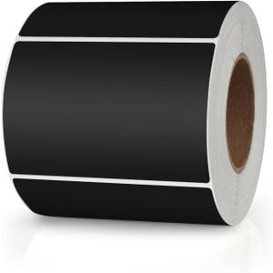 Black Rectangle Stickers 3 x 2 Inch Color Coding Labels Vinyl Roll Self-Adhesive Waterproof Removable 500 PCS