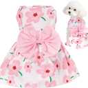 Choyaxo Floral Dog Dress Cute Dog Skirt Pet Dress Summer Pet Clothes for Puppy Small Cats, S