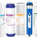 Membrane Solutions Reverse Osmosis Filter Replacement, 75 GPD Complete Replacement Filter Set For Under Sink 5-Stage Reverse Osmosis Replacement Water Filter System